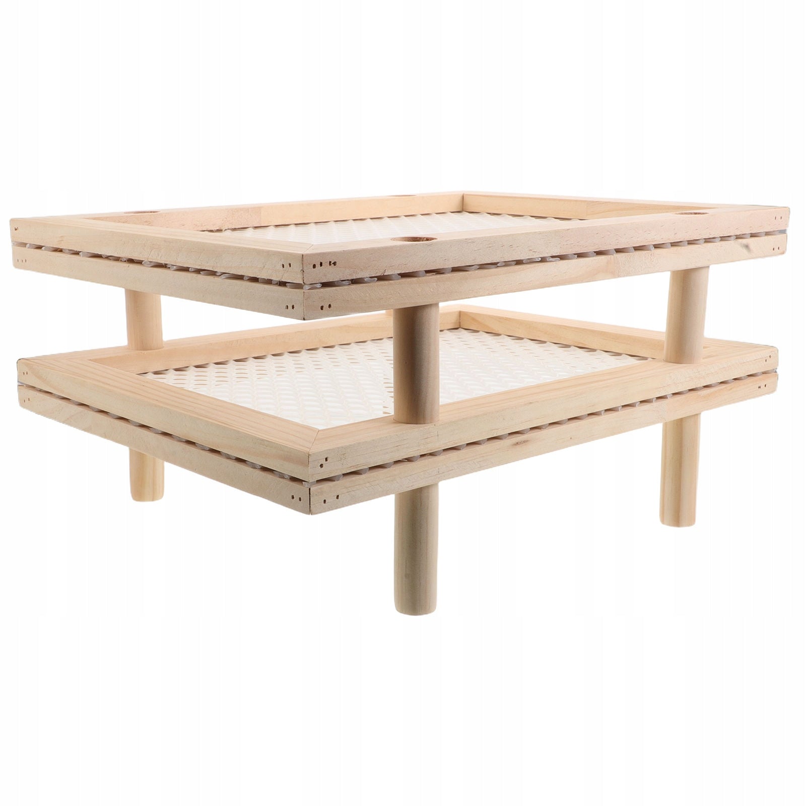 STACKABLE WOODEN HERB DRYING RACK WITH MESH FOR KITCHEN AND BALCONY Kind Stationary
