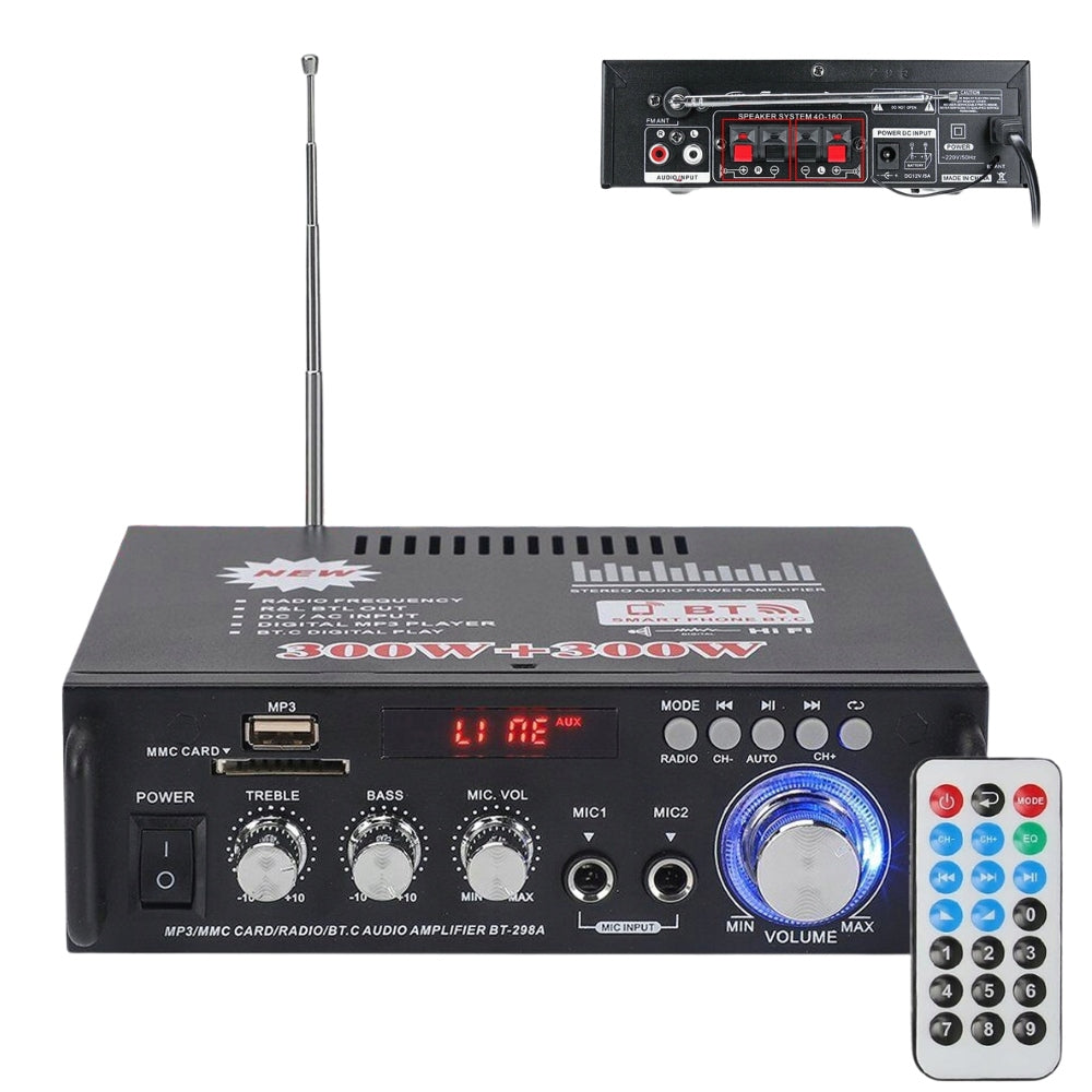 STAGE SPEAKERS 600W BLUETOOTH AMPLIFIER USBSOUND SYSTEM Model 56744dfg