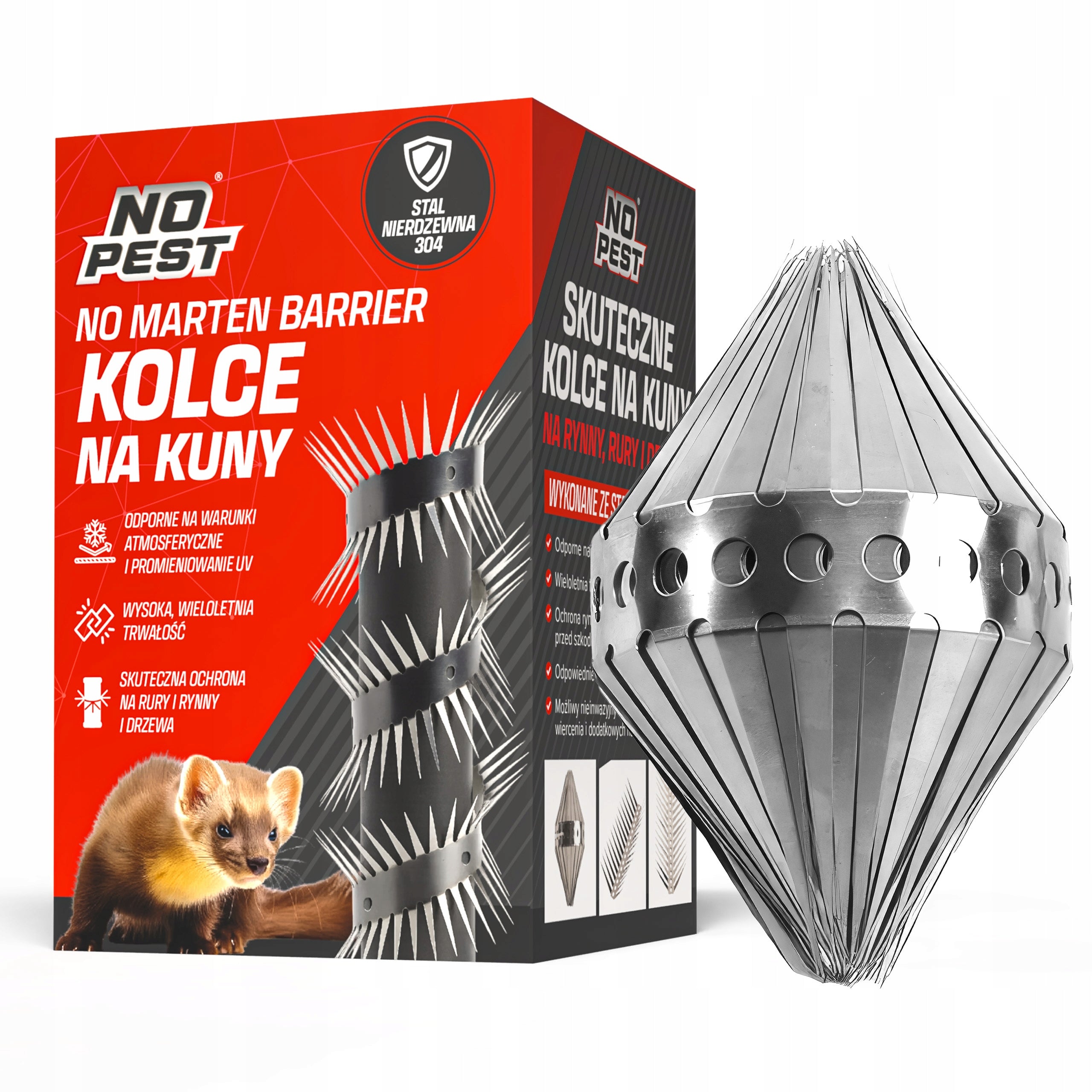 STAINLESS SPIKES FOR GUTTERS TREE PIPES FOR MARTENS TO REPEL MARTENS NO PEST Packaging status original