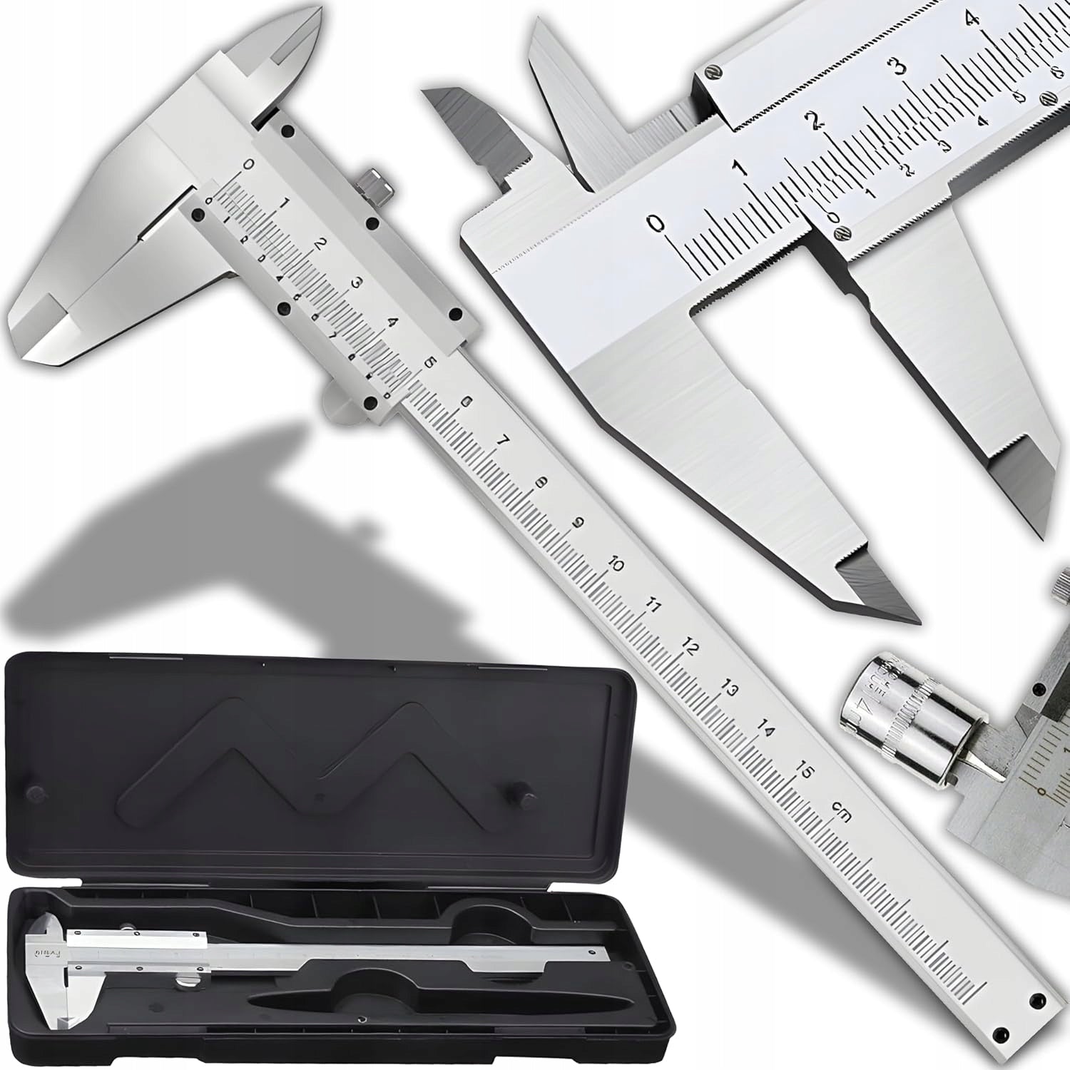 STAINLESS STEEL ANALOG NONIUS CALIPER 0-150 mm + CASE