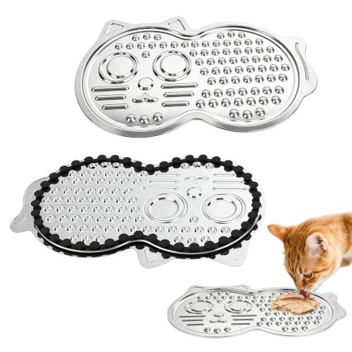 STAINLESS STEEL CAT LICKING MAT WITH NON-SLIP SUCTION CUPS Brand no brand