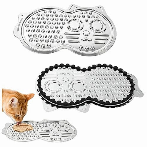 STAINLESS STEEL CAT LICKING MAT WITH NON-SLIP SUCTION CUPS