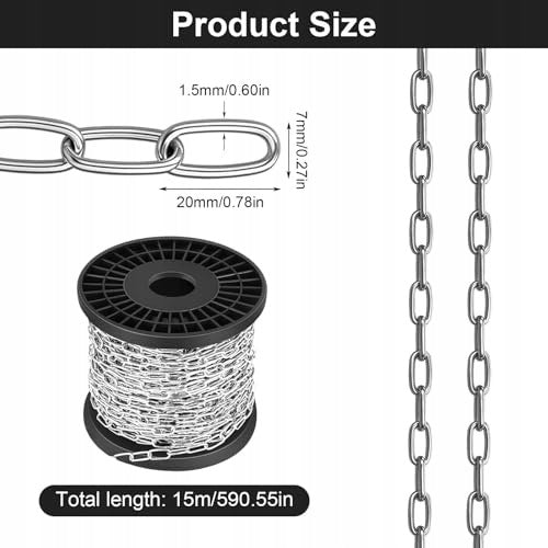 STAINLESS STEEL CHAIN 15 M FOR HANGING DIY GARDEN DECORATION Manufacturer code Bez marki