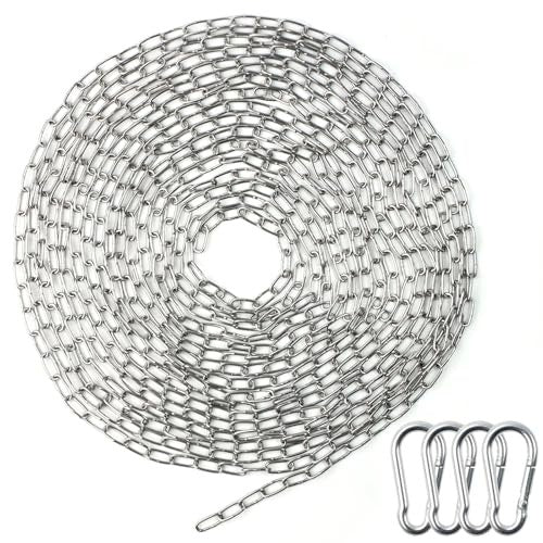 STAINLESS STEEL CHAIN 8 M FOR HANGING WITH CARABINERS metal Brand no brand