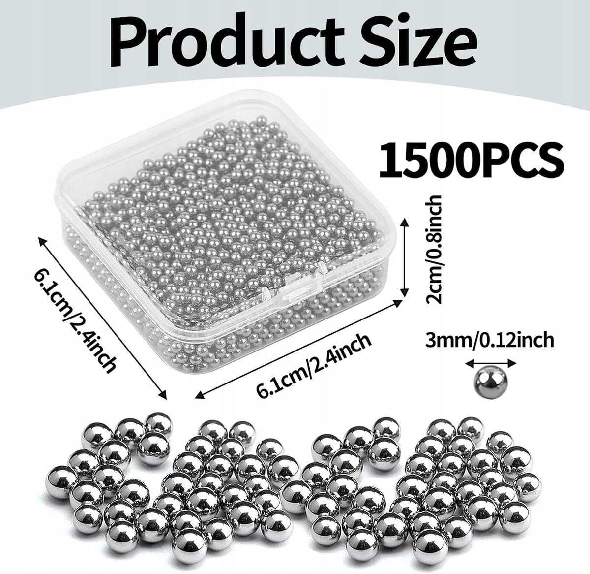 STAINLESS STEEL CLEANING BALLS 3 MM 1500 PCS IN CASE Brand Lin