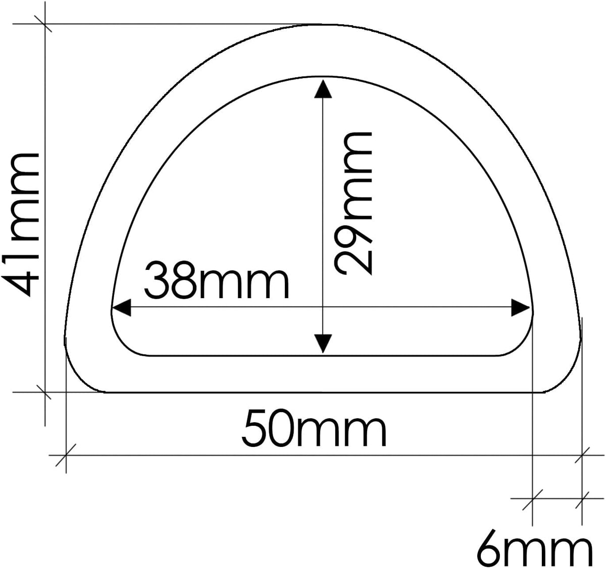 STAINLESS STEEL D RINGS 50X41MM WELDED 10 PCS PARACORD Manufacturer code PIERŚCIENIE D NIERDZEWNE SPAWANE PARACOR