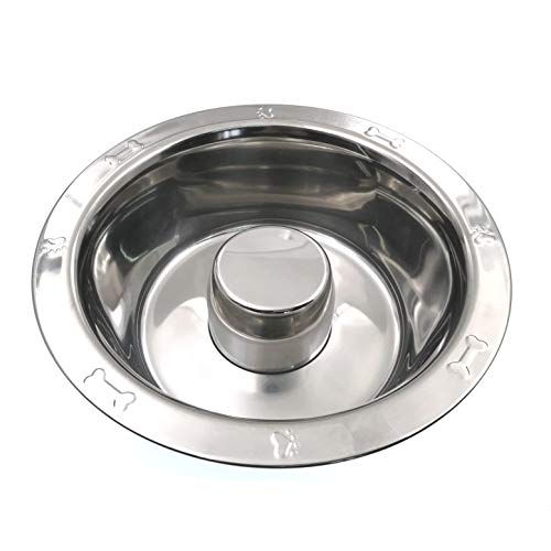 STAINLESS STEEL DOG BOWL LARGE METAL PREVENTS BLOATING Manufacturer code Bez marki