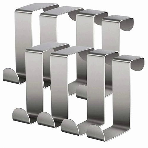 STAINLESS STEEL DOOR HOOKS FOR HANGING CLOTHES SET OF 8