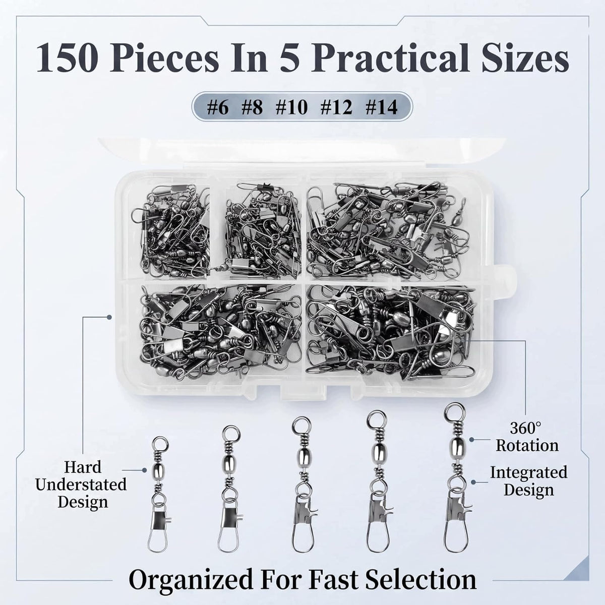 STAINLESS STEEL FISHING SWIVELS SET OF 150 PCS SAFETY PIN SNAP Brand no brand