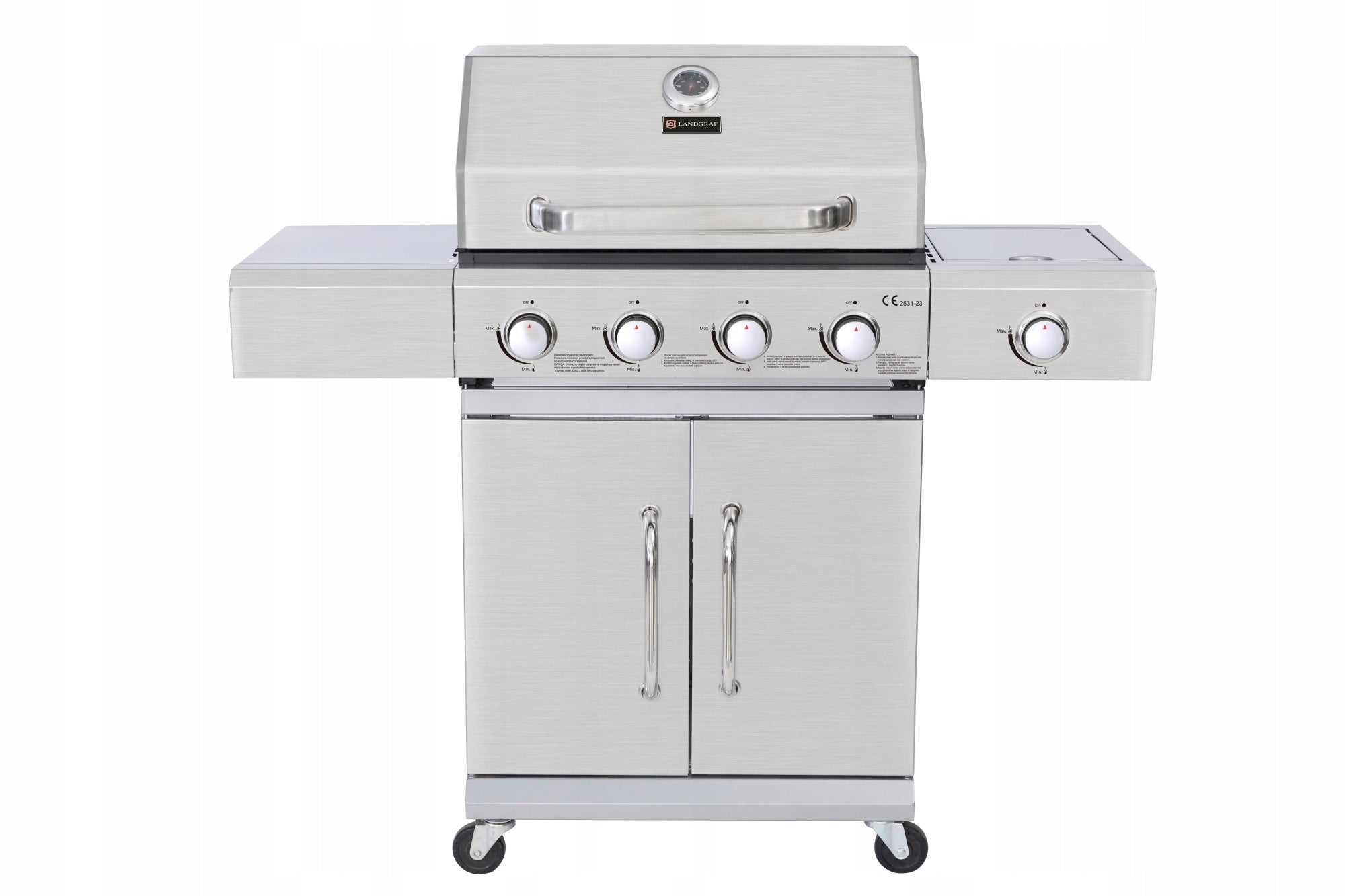 STAINLESS STEEL GARDEN GAS GRILL 13,7 kW CAST IRON GRATE Number of burners 5