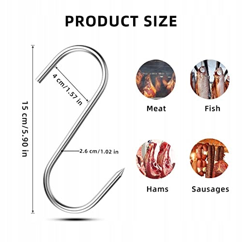 STAINLESS STEEL HOOKS S FOR BATHROOM KITCHEN BEDROOM 15 CM 20 PCS Manufacturer code Bez marki