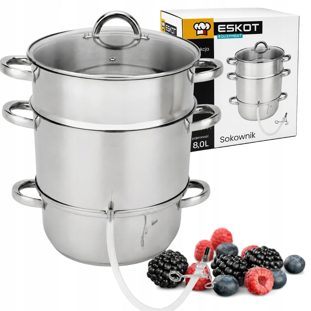 STAINLESS STEEL JUICER 8L For Fruit Juice Making Pot ESKOT