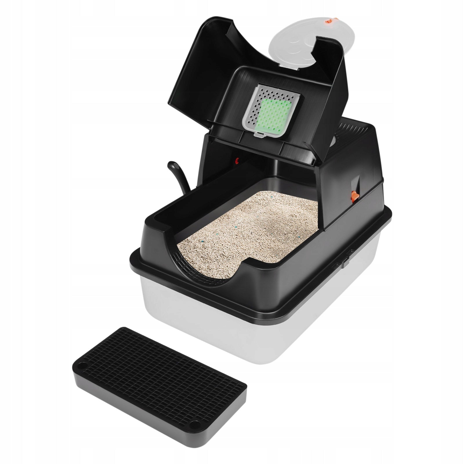 STAINLESS STEEL LITTER BOX FOR CAT COMPLETELY CLOSED 60X40X39 CM