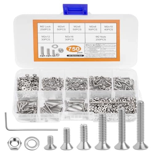 STAINLESS STEEL M2 SCREWS SET OF 750 HEX HEAD Brand no brand