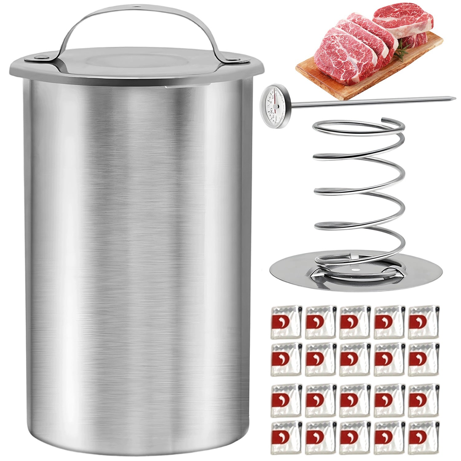 STAINLESS STEEL MEAT STEAMER THERMOMETER FOR IDEAL TEMPERATURE