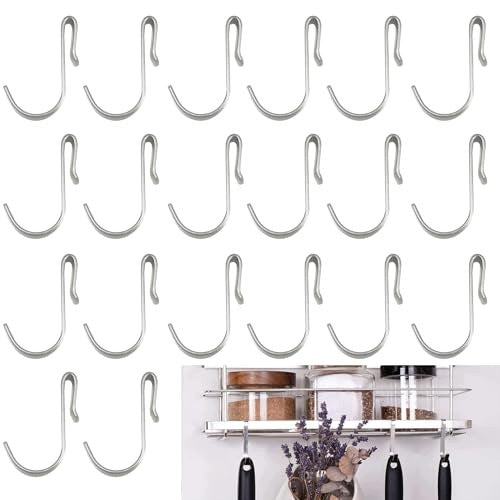 STAINLESS STEEL S HOOKS FOR KITCHEN ORGANIZATION 20 PIECES STEEL Brand no brand