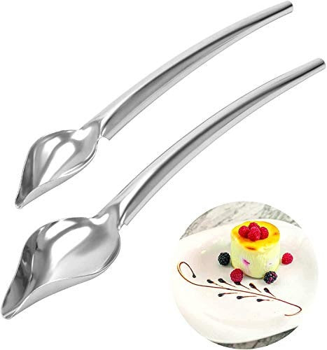 STAINLESS STEEL SAUCE DECORATIVE SPOON SET OF 2 Brand no brand