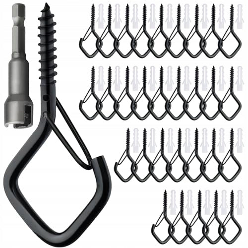 STAINLESS STEEL SCREW WALL HOOKS BLACK WITH BUCKLE 30 PCS Brand no brand