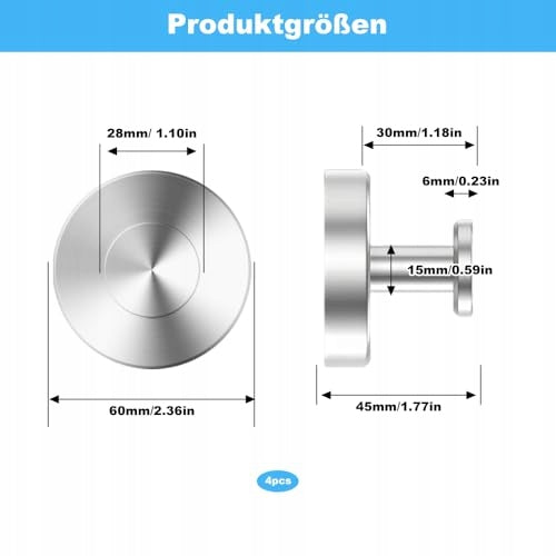 STAINLESS STEEL SELF-ADHESIVE HOOKS SUCTION CUPS BATHROOM KITCHEN 4 Manufacturer code Bez marki