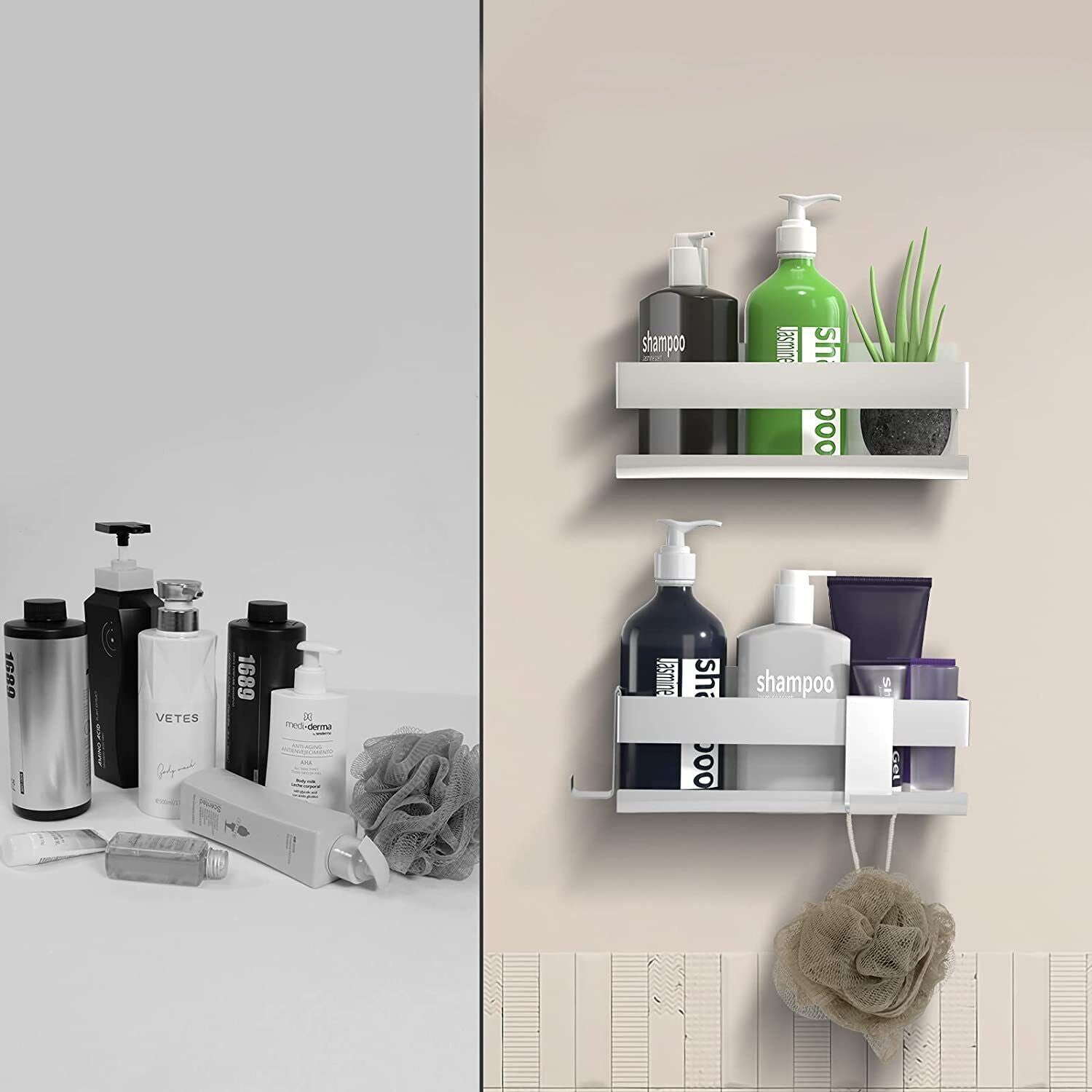 STAINLESS STEEL SHOWER SHELF, SHOWER BASKET WITHOUT DRILLING Manufacturer code ren2201002