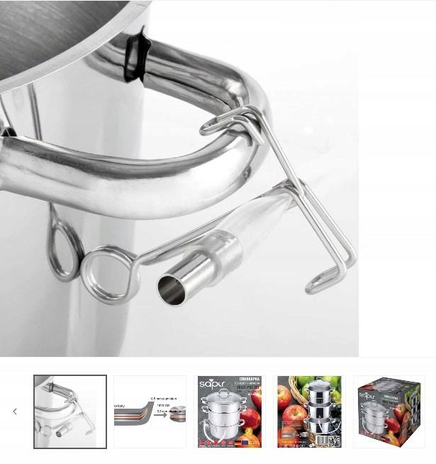 STAINLESS STEEL STEAM JUICER 8L INDUCTION GAS POT LARGE SILVER 8L EAN (GTIN) 4895139207712