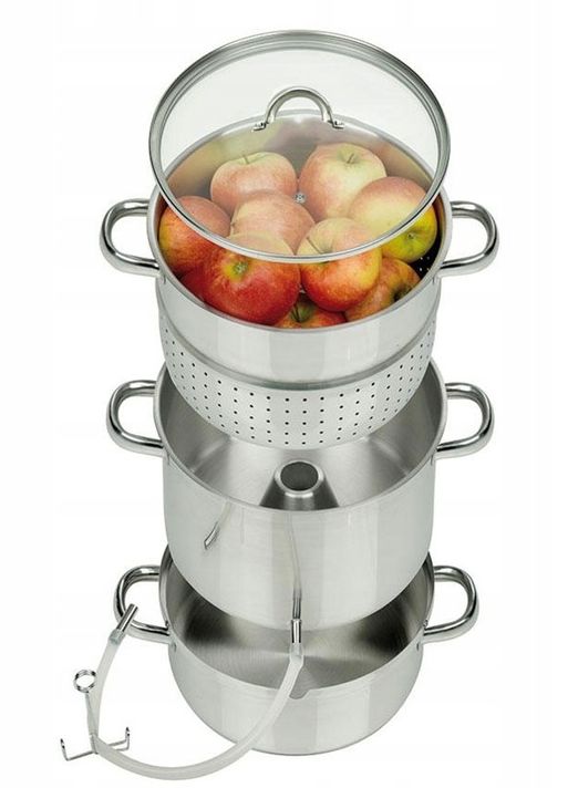 STAINLESS STEEL STEAM JUICER 8L INDUCTION GAS POT LARGE SILVER 8L
