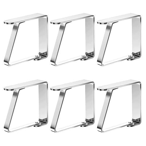 STAINLESS STEEL TABLECLOTH BUCKLES FOR TABLE 6 PIECES STEEL Brand no brand