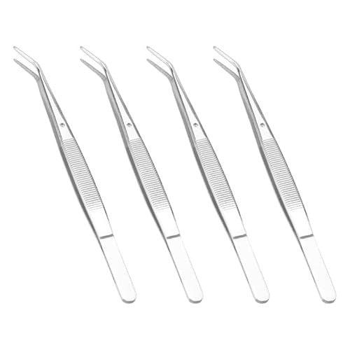 STAINLESS STEEL TWEEZERS CURVED FOR SEWING SET OF 4 PIECES 15 6 CM Brand no brand