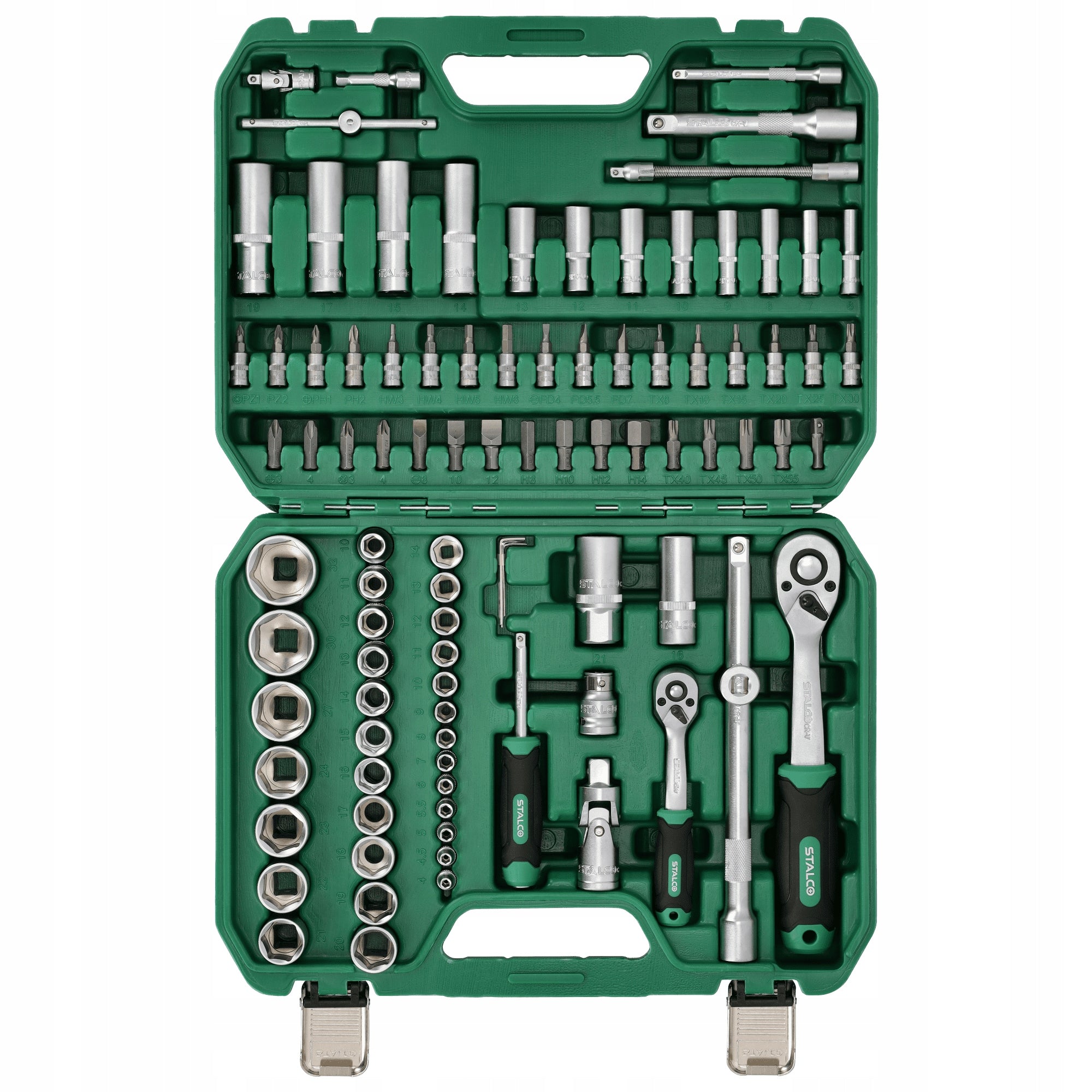 STALCO SOCKET WRENCH SET 1/2 1/4" 94 ELEMENTS SOCKET WRENCHES Brand Stalco