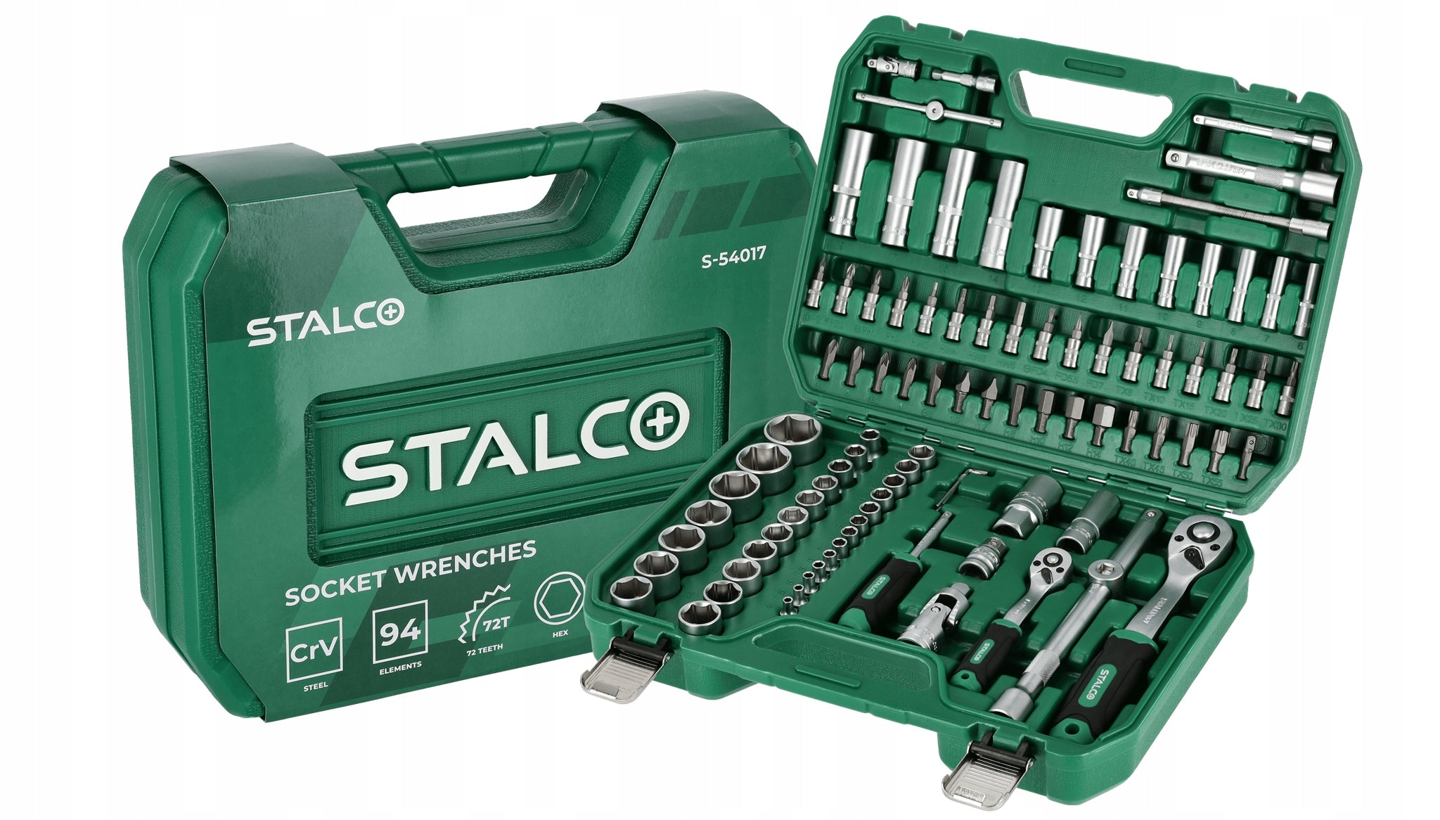 STALCO SOCKET WRENCH SET 1/2 1/4" 94 ELEMENTS SOCKET WRENCHES Manufacturer code S011100094