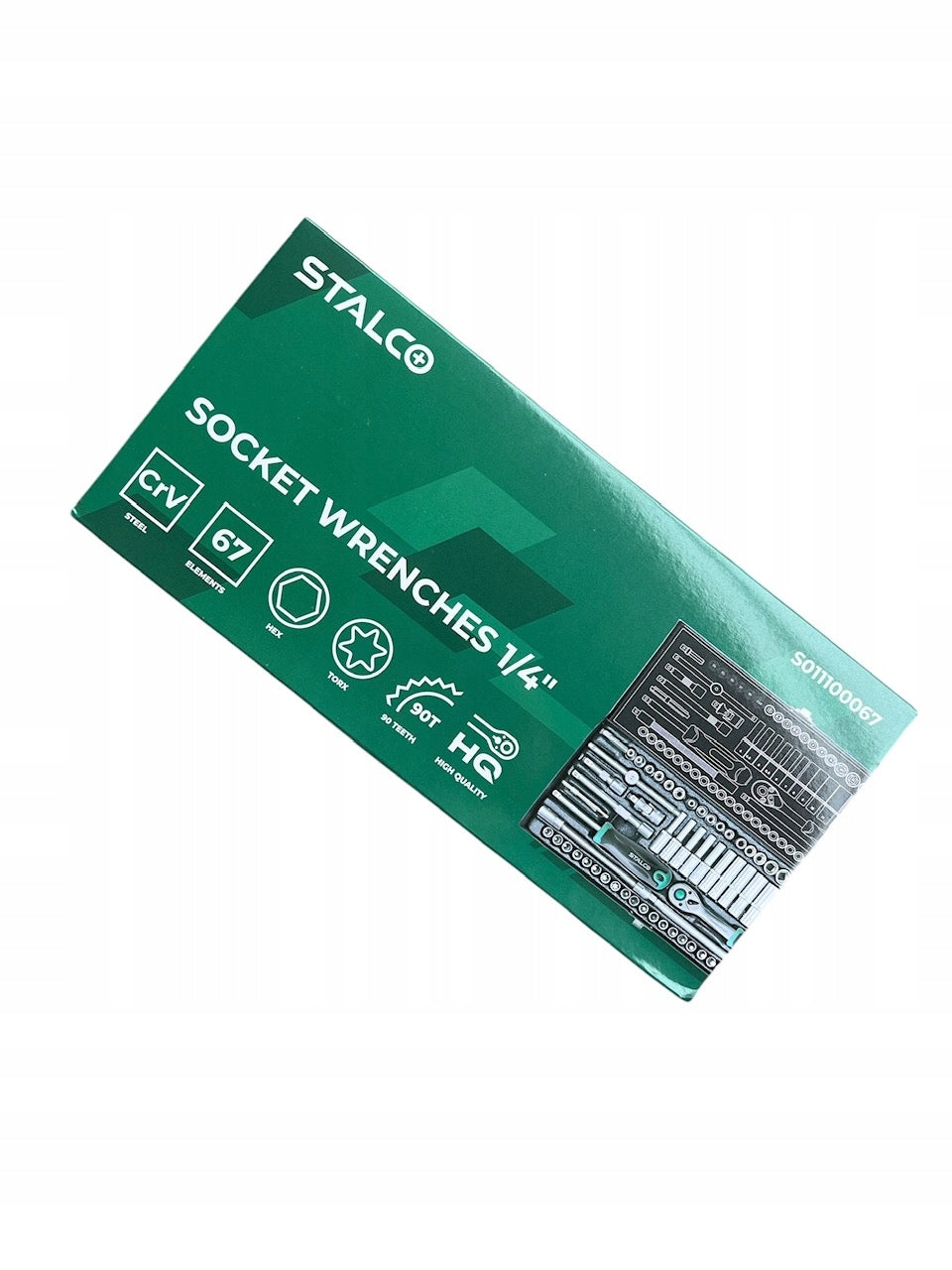 STALCO SOCKET WRENCH SET WITH RATCHET 1/4” 67 ELEMENTS METAL BOX Manufacturer code s-54016