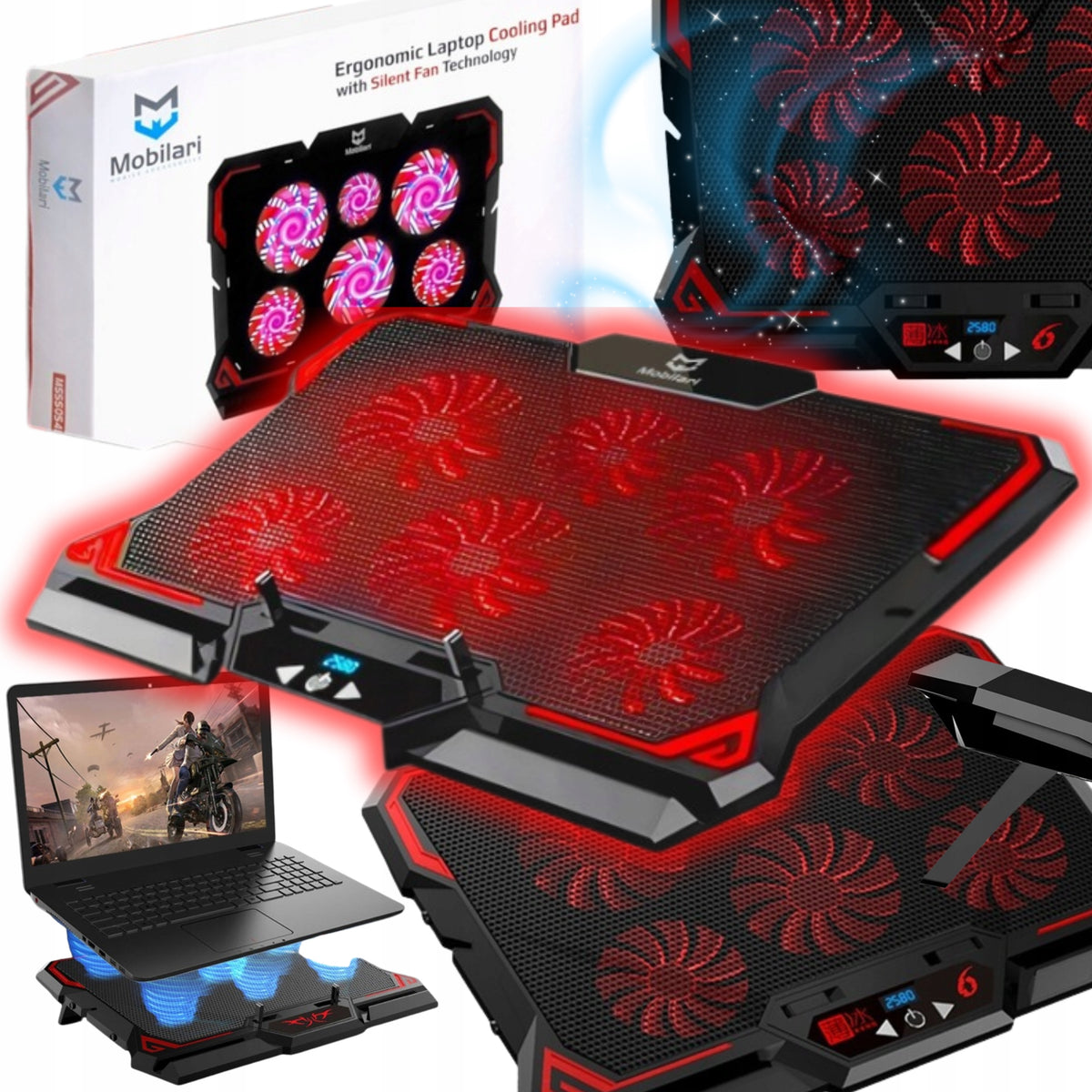 STAND COOLING PAD FOR LAPTOP 12-17″ + LED – COMFORT AND EFFICIENCY