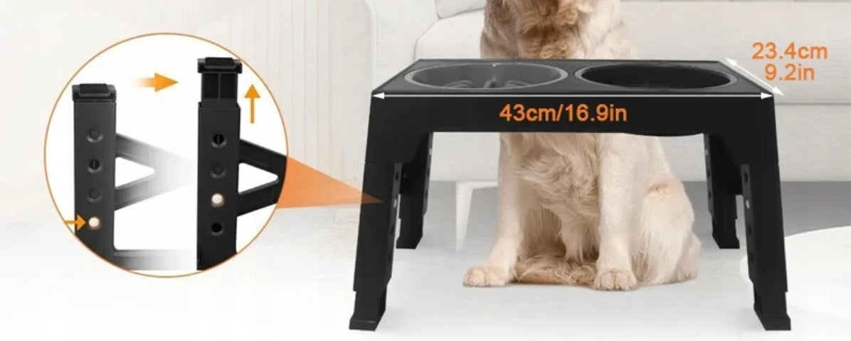 STAND ELEVATING DOG TABLE 2X ADJUSTABLE FOLDING BOWL 5 HEIGHTS Trade name Stolik dla psa typ 1