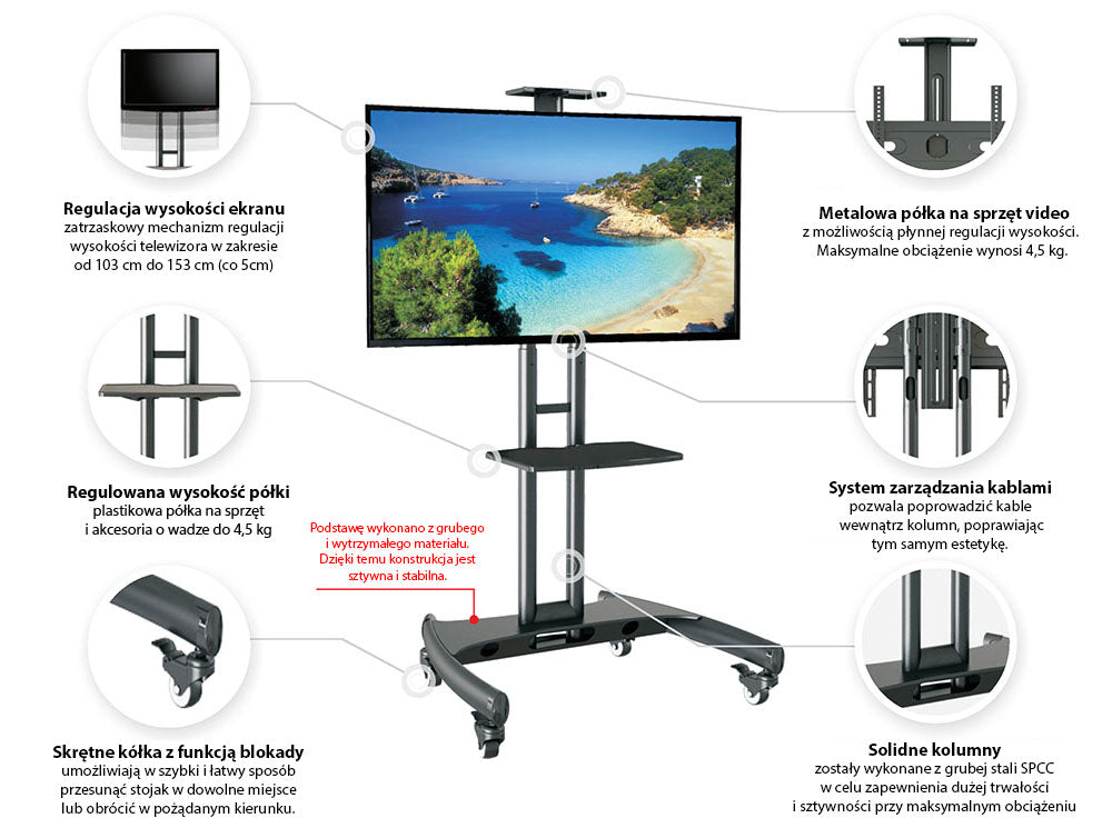 STAND STROLLER TRIPOD STAND FOR TV MONITOR Brand Kraftmann
