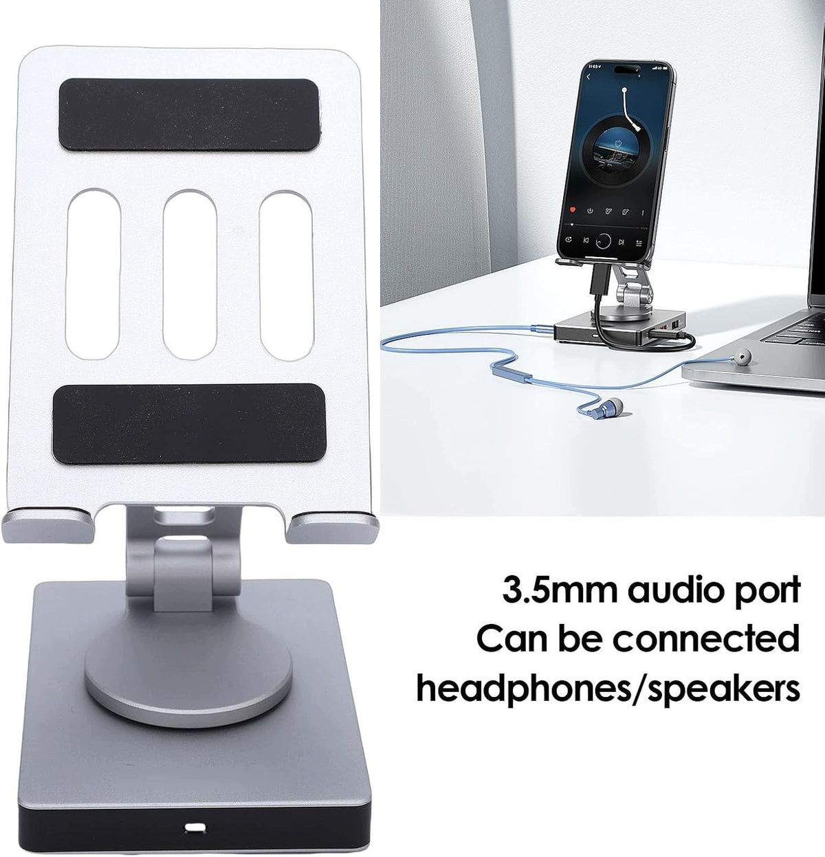 STAND TABLET 8IN1 ALUMINUM USB-C HUB 4K HDMI CHARGING 100W