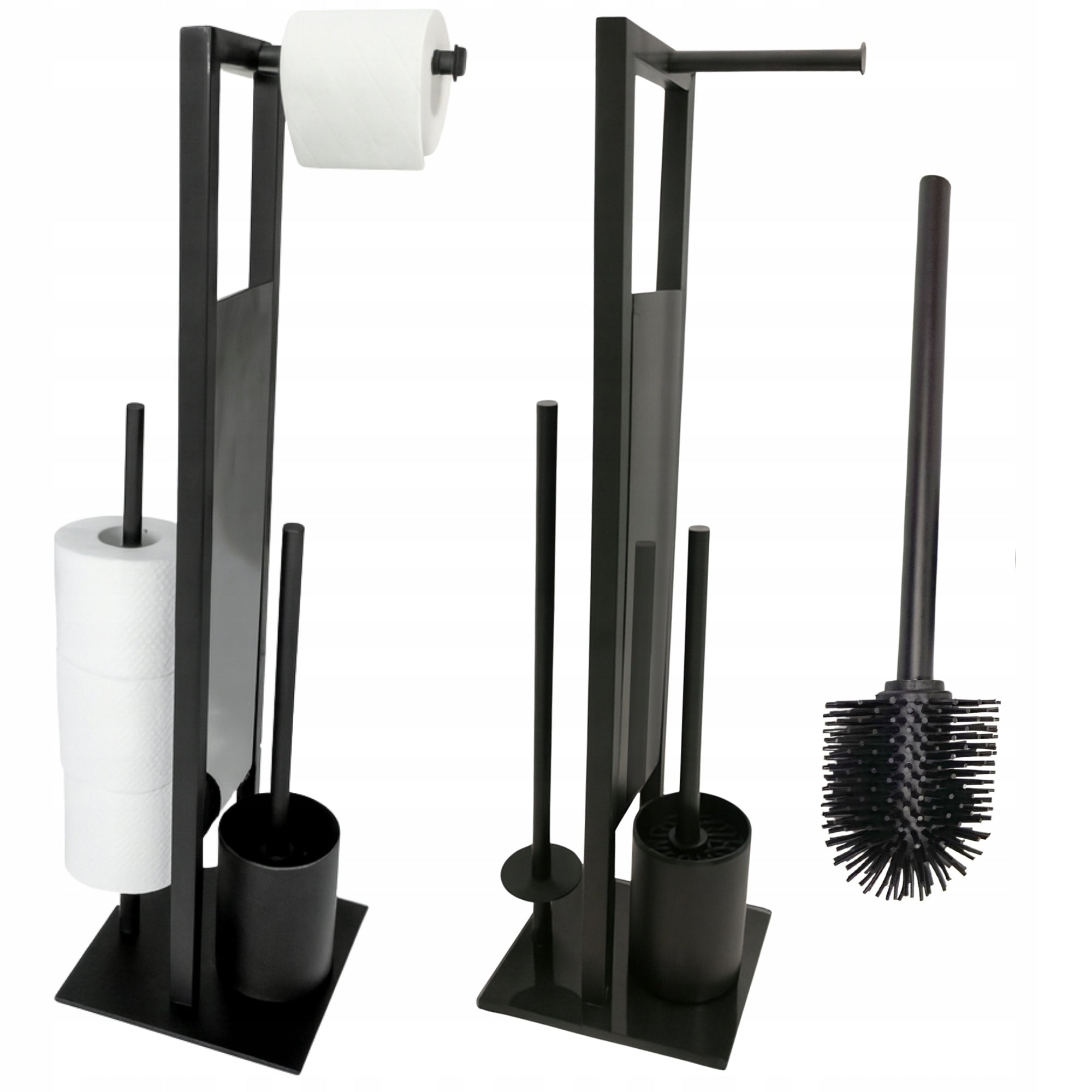 STAND TOILET PAPER HOLDER MODERN SILICONE BRUSH TOILET BLACK