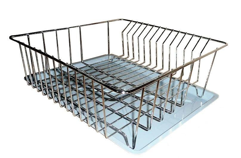 STANDING DISH DRYER WITH TRAY - CHROME