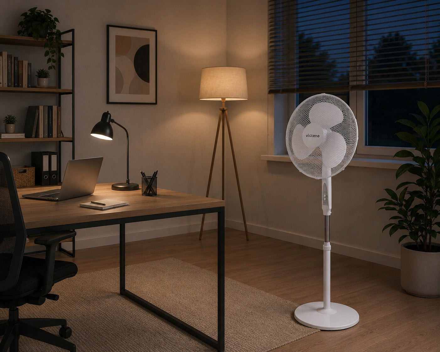 STANDING FAN FLOOR FAN OSCILLATION REMOTE CONTROL BLACK POWERFUL 45W Manufacturer code voltenovo2558