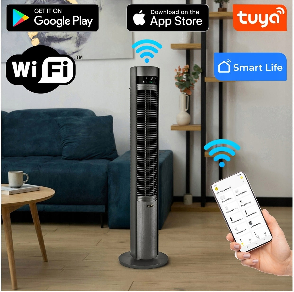 STANDING FAN WINDMILL IONIZATION RANGE 12m QUIET REMOTE CONTROL MODEL PREMIUM