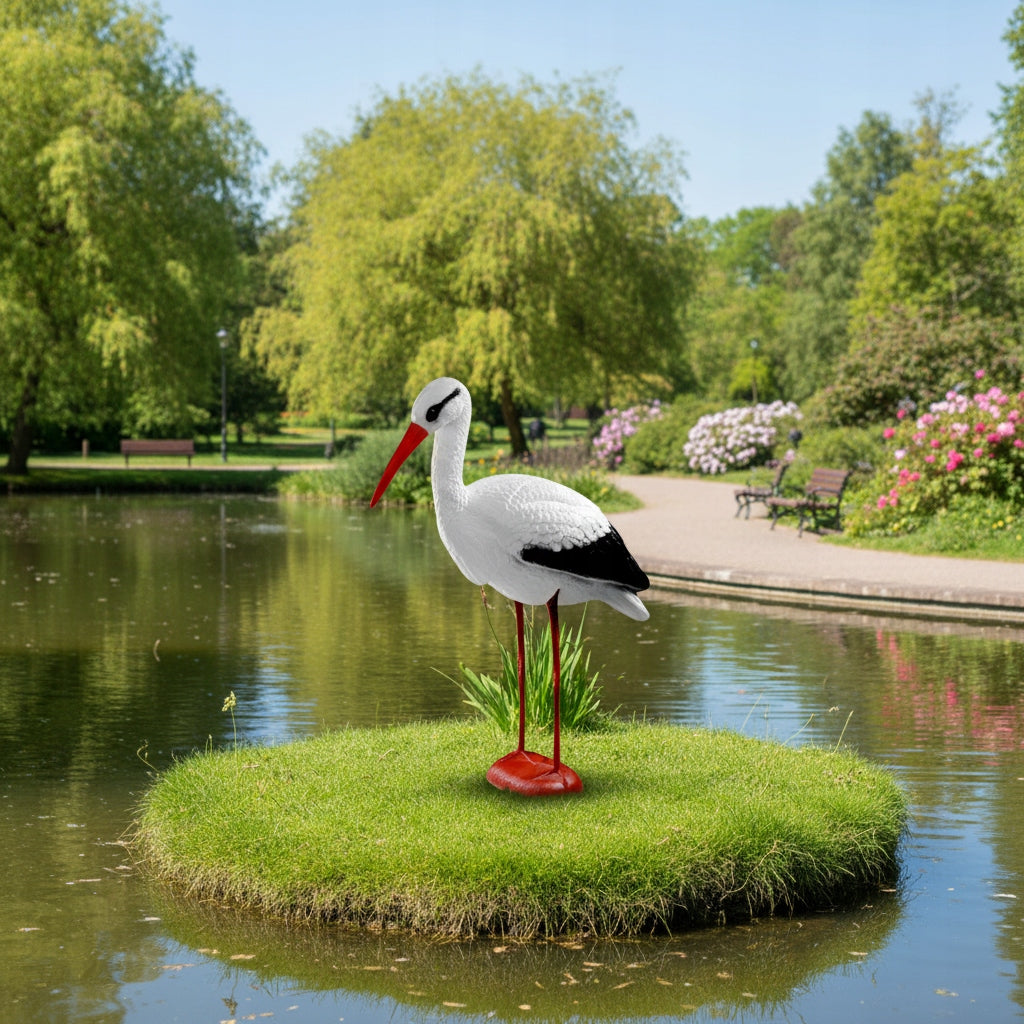 STANDING STORK 78cm XXL LARGE AS LIVE GARDEN FIGURINE DECORATION FOR GARDEN Manufacturer MTA