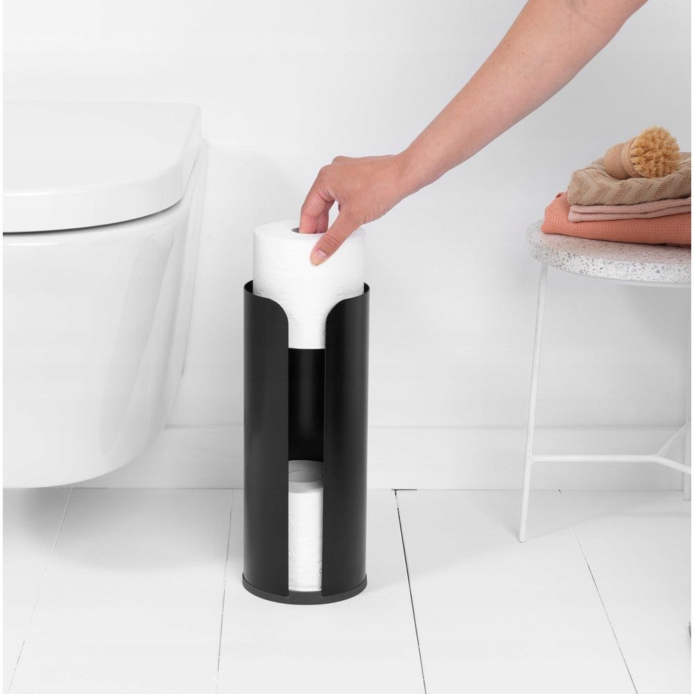 STANDING TOILET PAPER CONTAINER BLACK MAT BRABANTIA RENEW 280504 Product height 32.1 cm