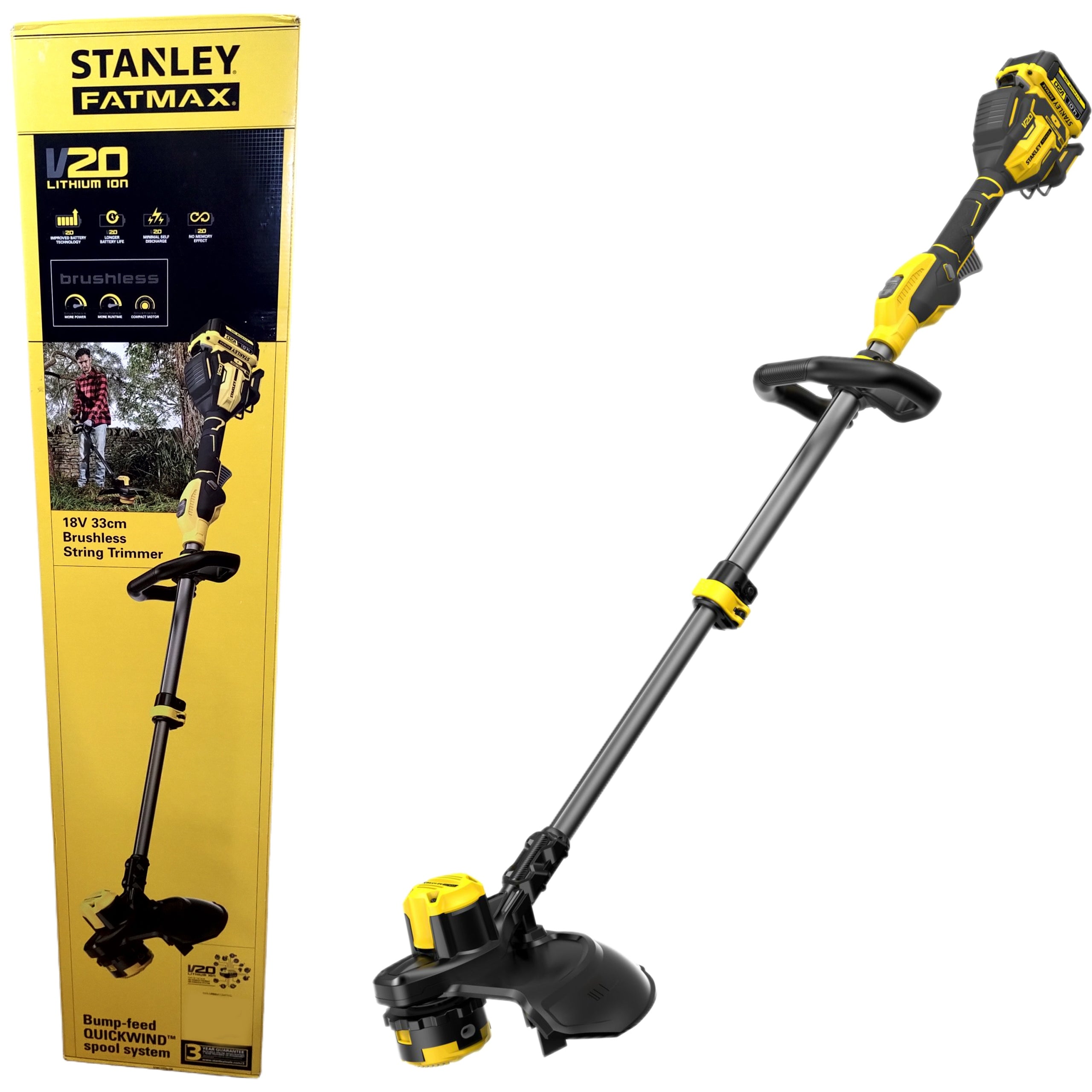 STANLEY BRUSHLESS LAWN TRIMMER 18V V20 33CM SFMCSTB933B-XJ