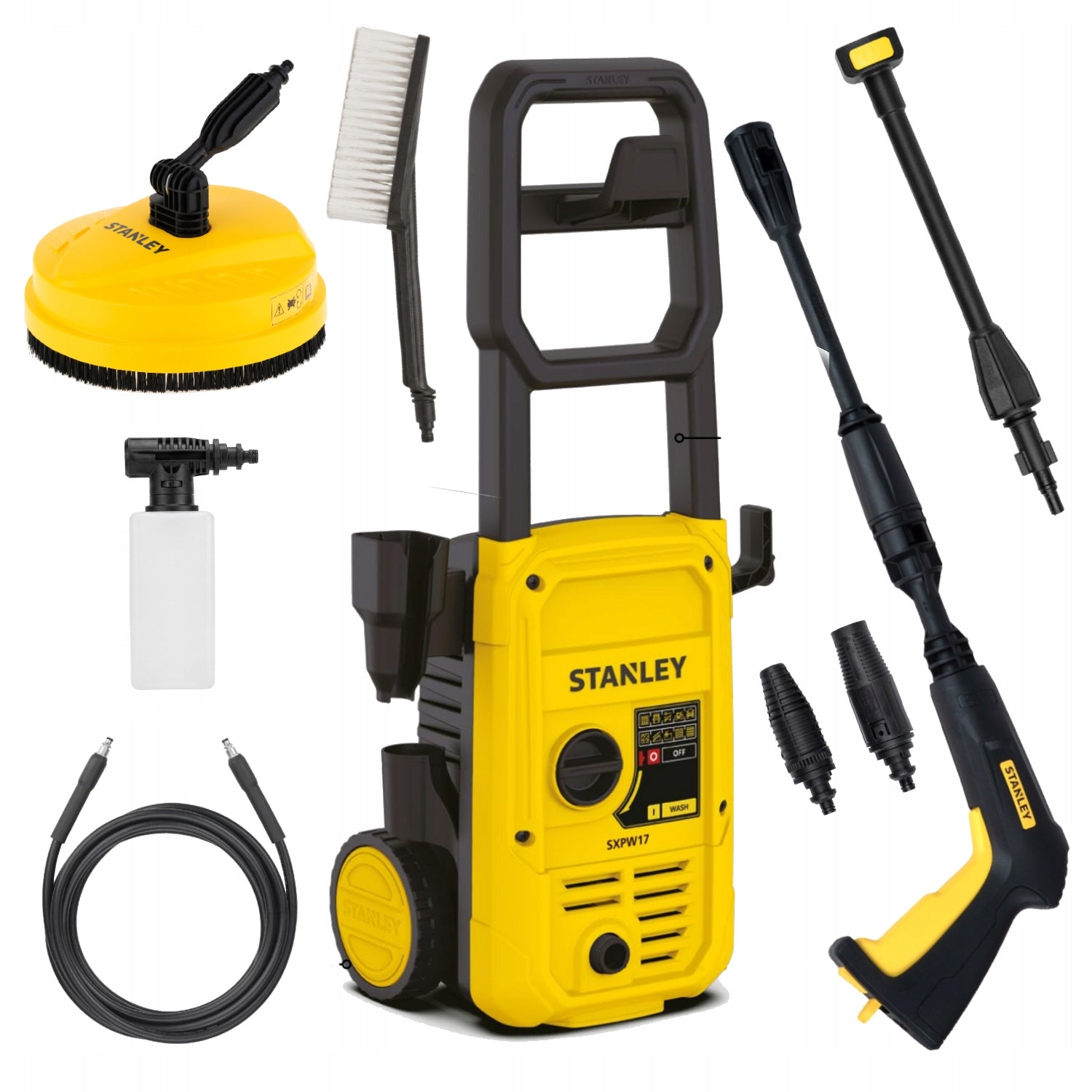 STANLEY PRESSURE WASHER 130BAR 1700W 450L/H PATIO CLEANER SXPW17P
