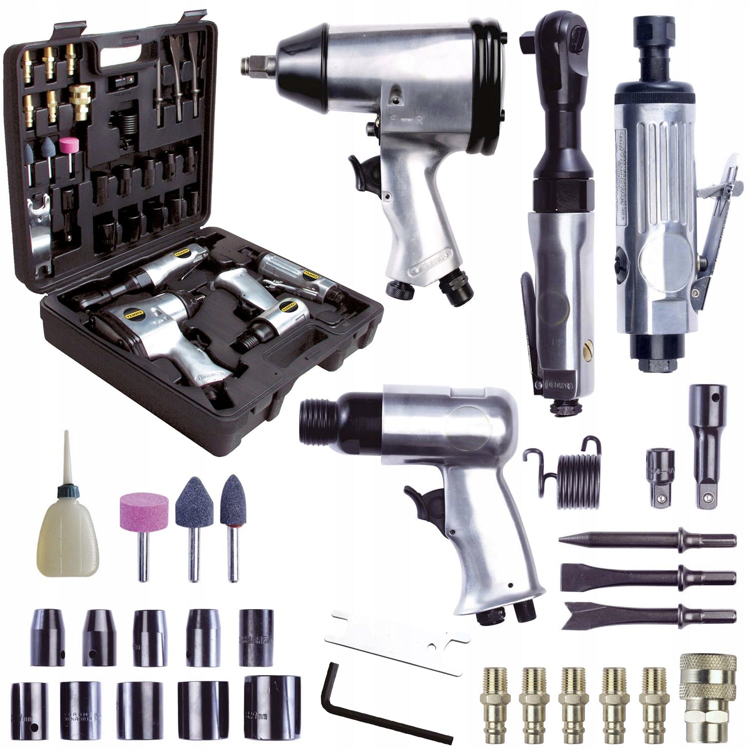 STANLEY Pneumatic Tool Set 34el Impact Wrench Hammer Grinder