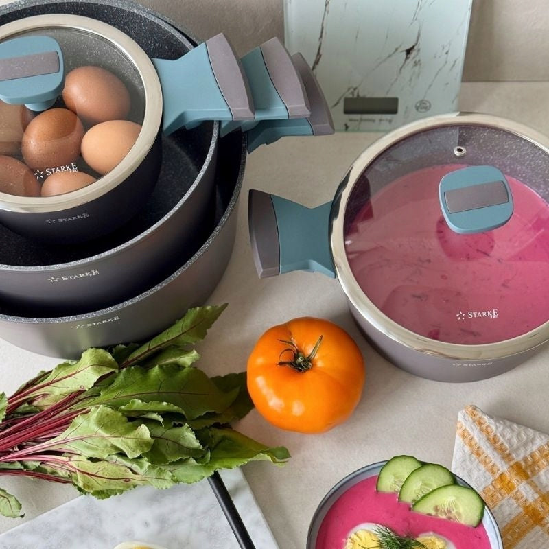STARKE PRO Set of pots for induction marble Luxury Grey II 8 Brand Starke Pro