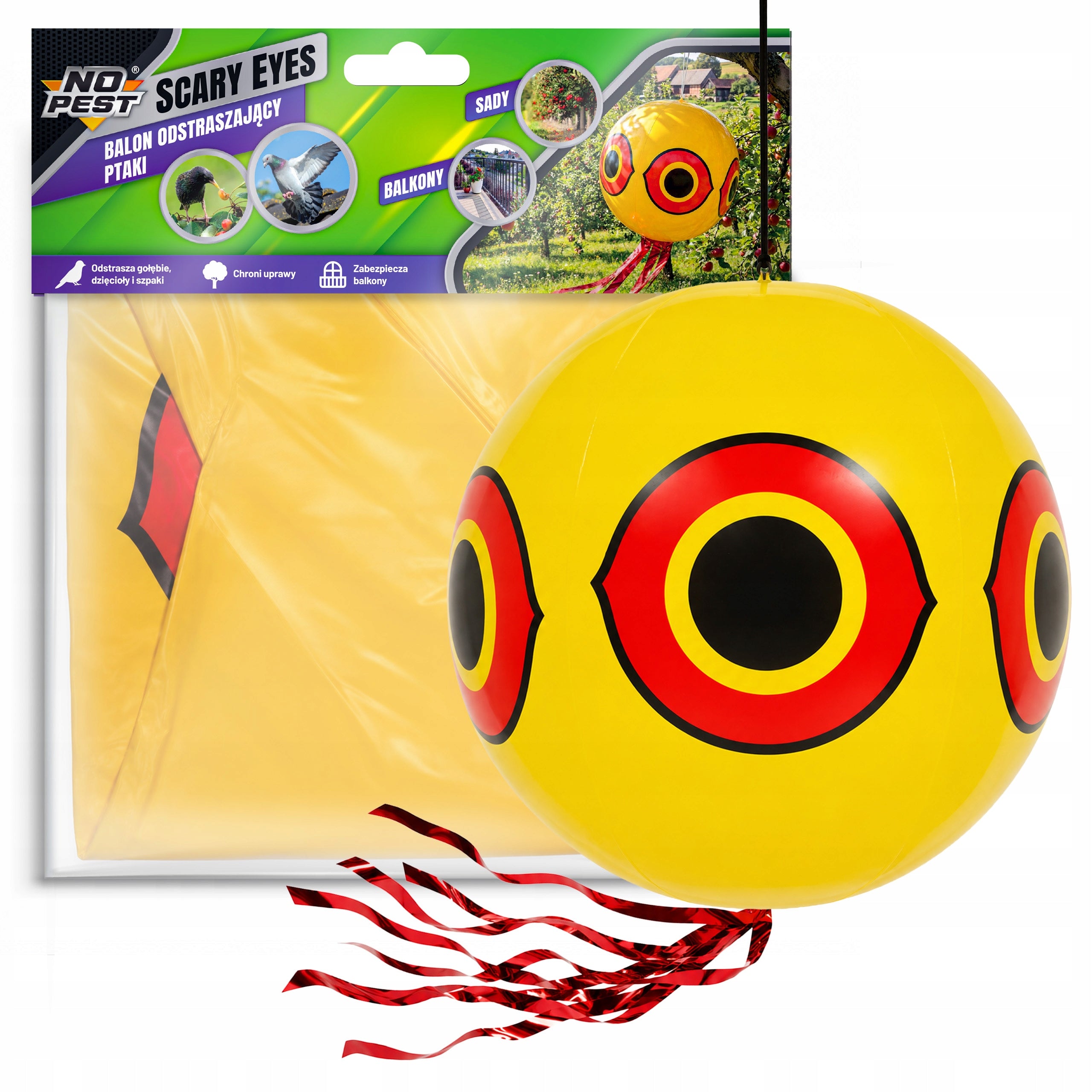 STARLING BIRD REPELLENT NO PEST YELLOW PIGEON BIRD REPELLENT BALLOON Packaging status original