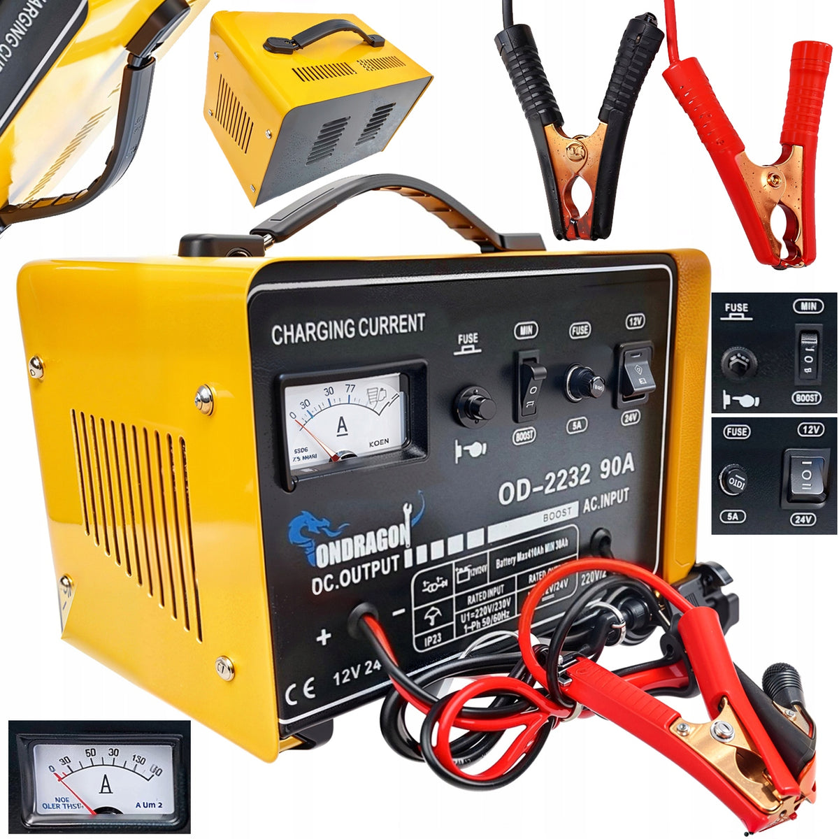 START 12/24V CAR RECTIFIER WITH START FOR CHARGING POWERFUL 90A