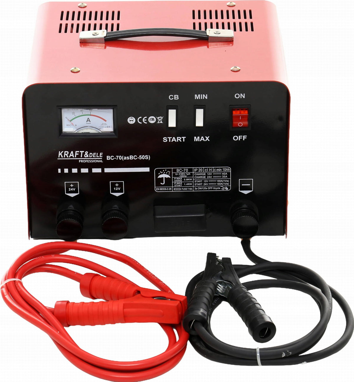 START CAR RECTIFIER FOR BATTERIES WITH START 180AH 12V 24V Brand Kraft&Dele