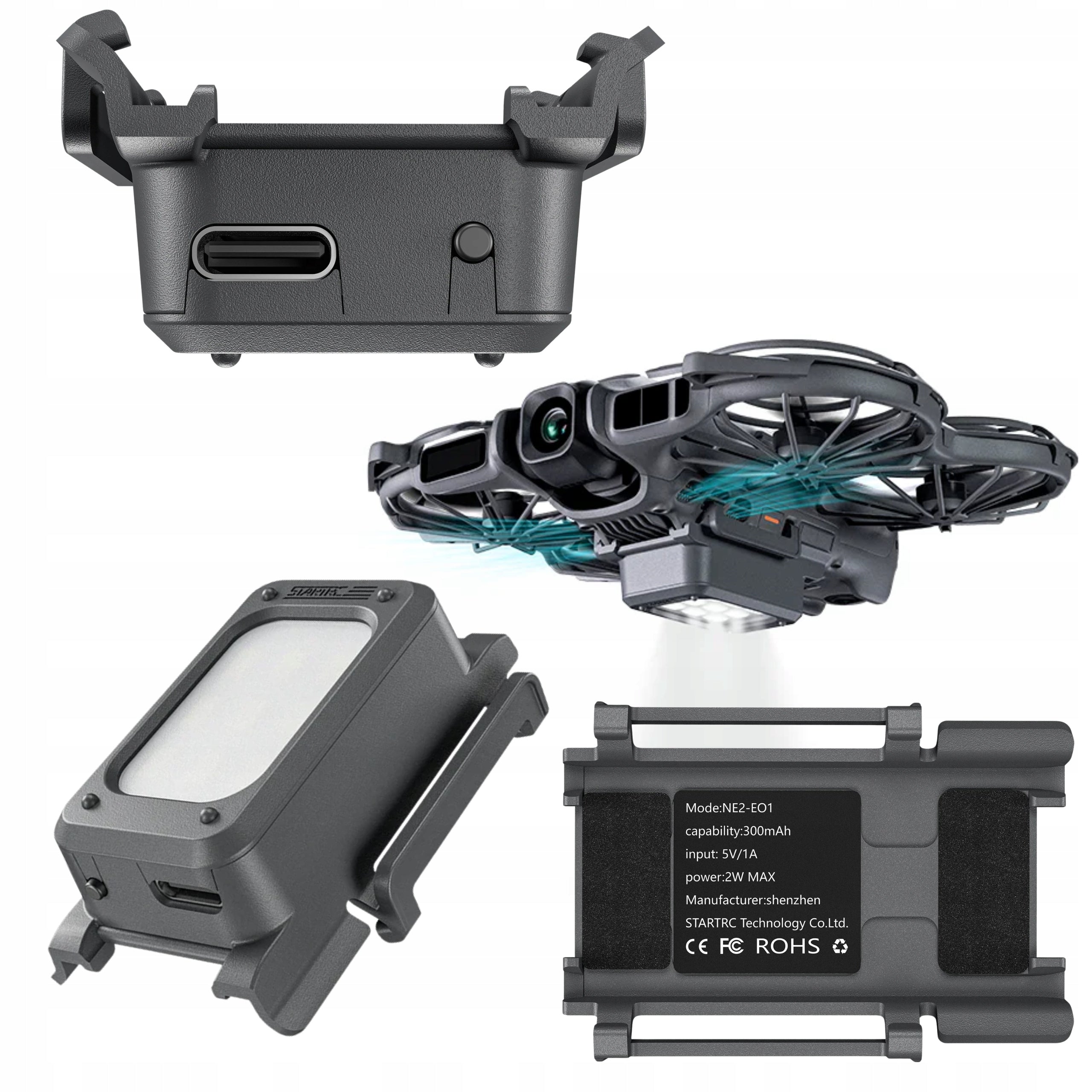 STARTRC 2-in-1 Chassis Kit with LED Night Light for DJI Neo 2 Lamp