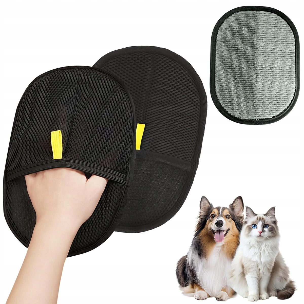STATIC DOUBLE-SIDED GLOVES FOR REMOVING ANIMAL HAIR